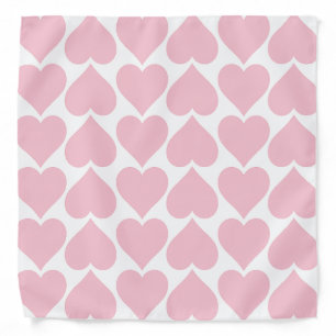 Pink Hearts Pattern, Romantic, Love Bandana