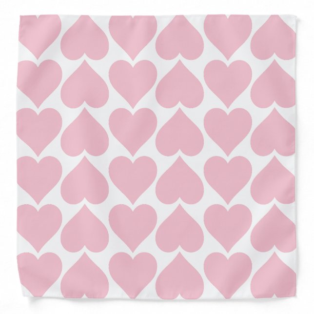 Pink Hearts Pattern, Romantic, Love Bandana (Front)