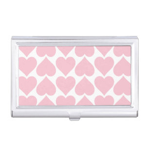 Pink Hearts Pattern, Romantic, Love Business Card Case