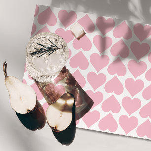 Pink Hearts Pattern, Romantic, Love Cloth Placemat