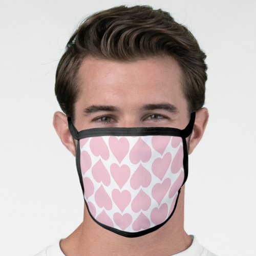 Pink Hearts Pattern Romantic Love Face Mask