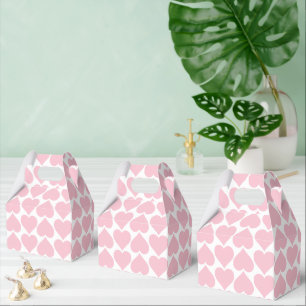 Pink Hearts Pattern, Romantic, Love Favor Boxes