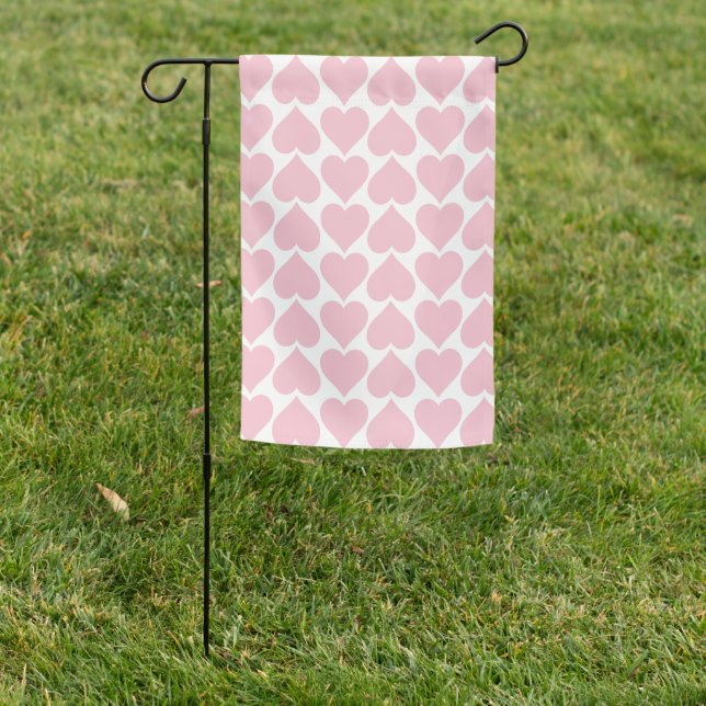 Pink Hearts Pattern, Romantic, Love Garden Flag (In SItu)