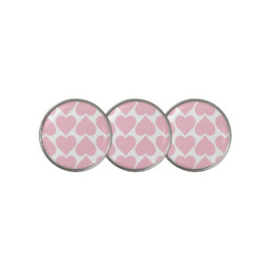 Pink Hearts Pattern, Romantic, Love Golf Ball Marker