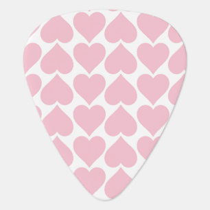 Pink Hearts Pattern, Romantic, Love Guitar Pick