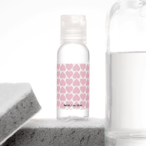 Pink Hearts Pattern Romantic Love Hand Sanitizer