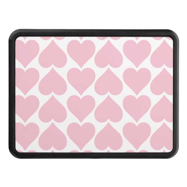 Pink Hearts Pattern, Romantic, Love Hitch Cover (Front)