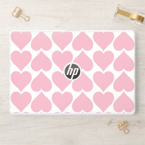 Pink Hearts Pattern Romantic Love HP Laptop Skin