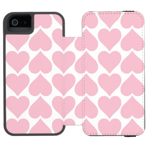 Pink Hearts Pattern Romantic Love iPhone SE55s Wallet Case