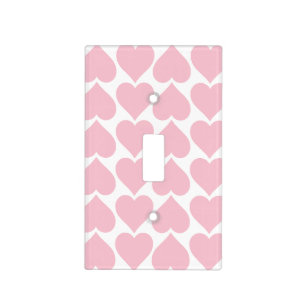 Pink Hearts Pattern, Romantic, Love Light Switch Cover