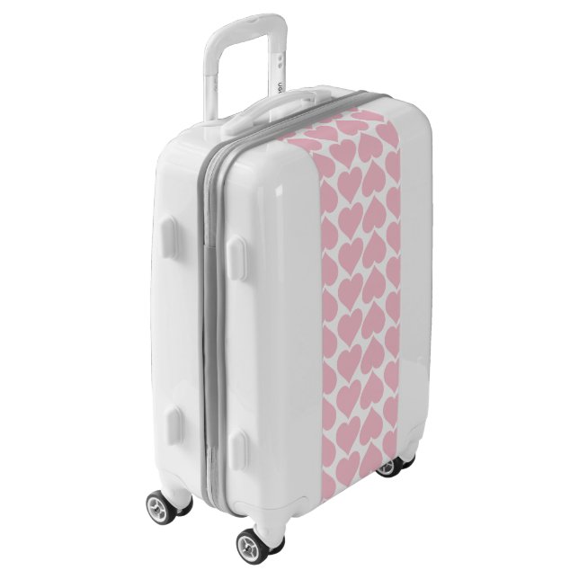Pink Hearts Pattern, Romantic, Love Luggage (Rotated Left)