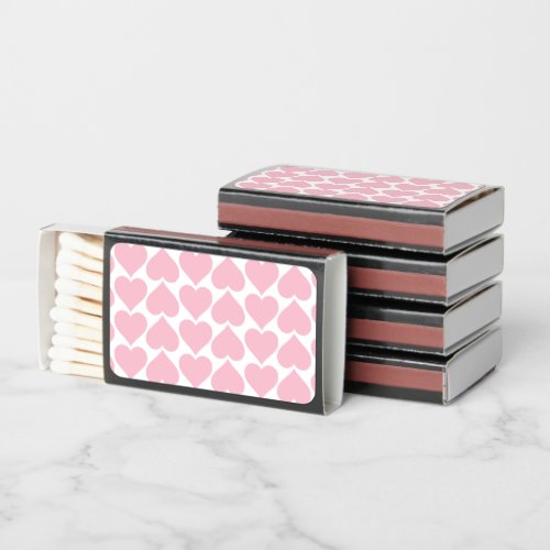 Pink Hearts Pattern Romantic Love Matchboxes