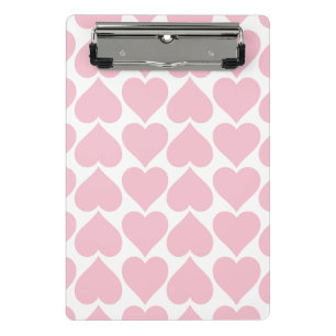 Pink Hearts Pattern, Romantic, Love Mini Clipboard