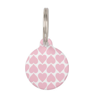 Pink Hearts Pattern, Romantic, Love Pet ID Tag