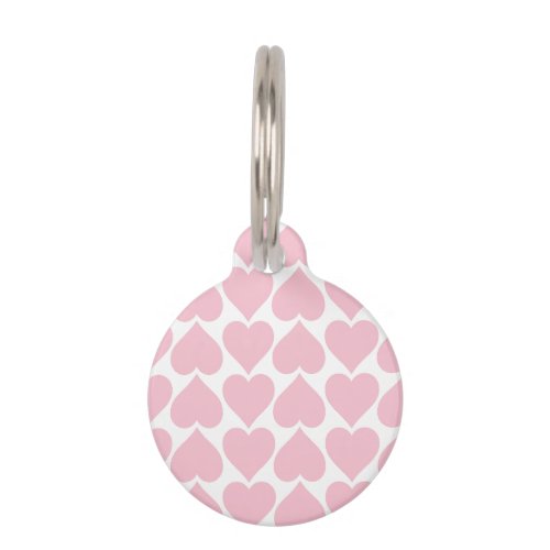 Pink Hearts Pattern Romantic Love Pet ID Tag