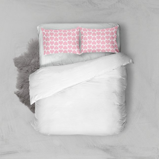 Pink Hearts Pattern, Romantic, Love Pillow Case (Creator Uploaded)