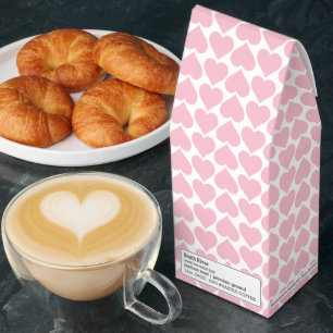 Pink Hearts Pattern, Romantic, Love Roasted Coffee