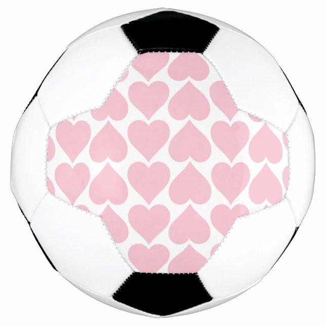 Pink Hearts Pattern, Romantic, Love Soccer Ball (Front)