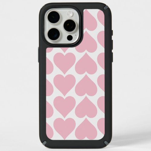 Pink Hearts Pattern Romantic Love iPhone 15 Pro Max Case