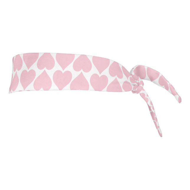 Pink Hearts Pattern, Romantic, Love Tie Headband (Rotate 90)