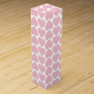 Pink Hearts Pattern, Romantic, Love Wine Box
