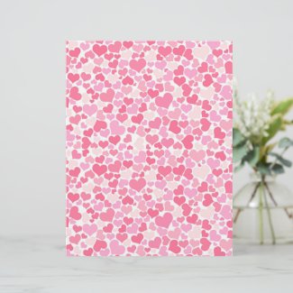 Pink Hearts Pattern Scrapbook Paper