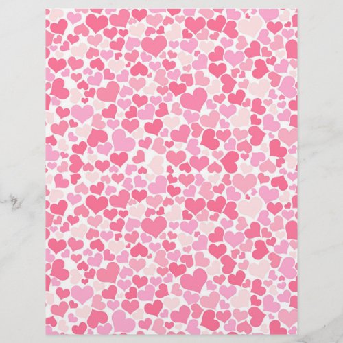 Pink Hearts Pattern Scrapbook Paper