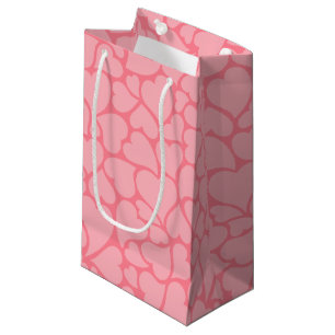Pink Hearts Pattern Small Gift Bag