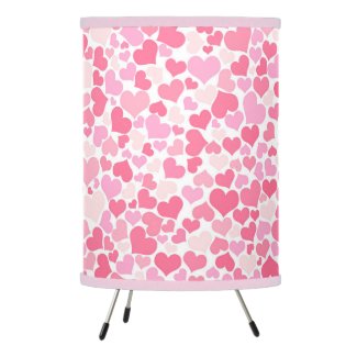 Pink Hearts Pattern - Table Lamp