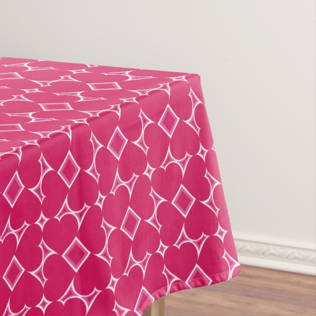 Pink Hearts Pattern  Tablecloth (In Situ)