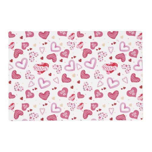 Pink Hearts Pattern Valentines Day Placemat