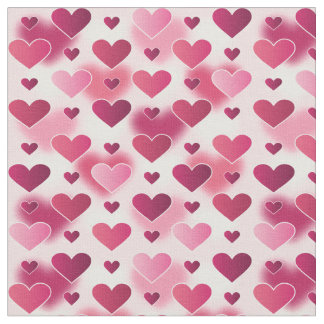 Pink Hearts Pattern Valentine's Day Theme Fabric