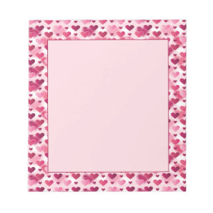 Pink Hearts Pattern - Valentine's Day Theme Notepad