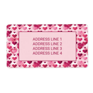 Pink Hearts Pattern With Custom Text Label
