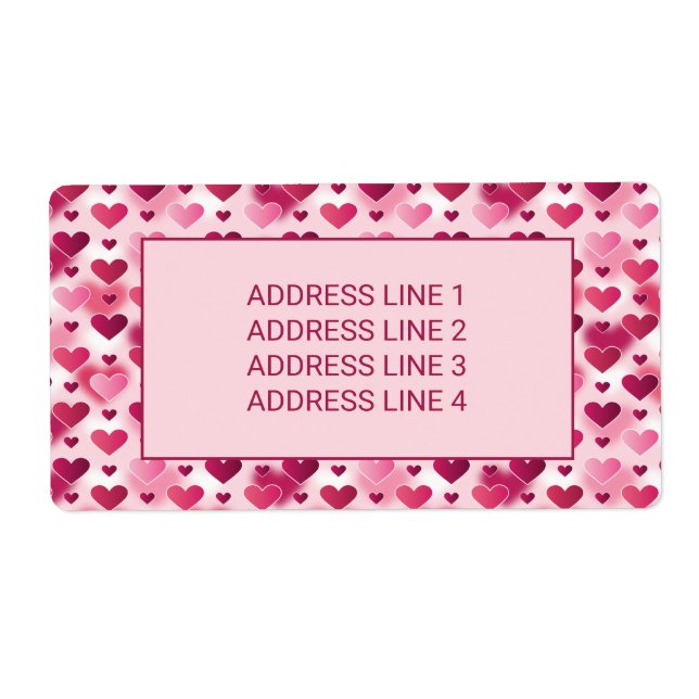 Pink Hearts Pattern With Custom Text Label (Front)
