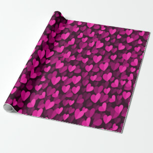 Pink Hearts Pattern Wrapping Paper