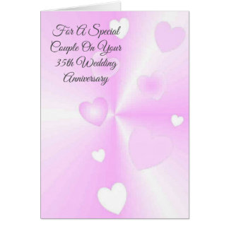 Pink Hearts Personalised 35th Wedding Anniversary
