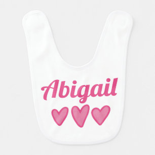 Pink Hearts Personalized Bib