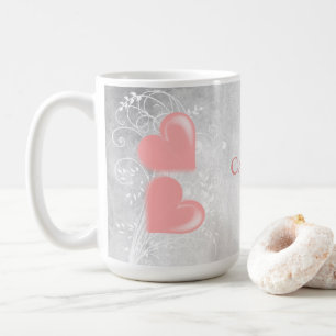 Pink Hearts Personalized Coffee Mug
