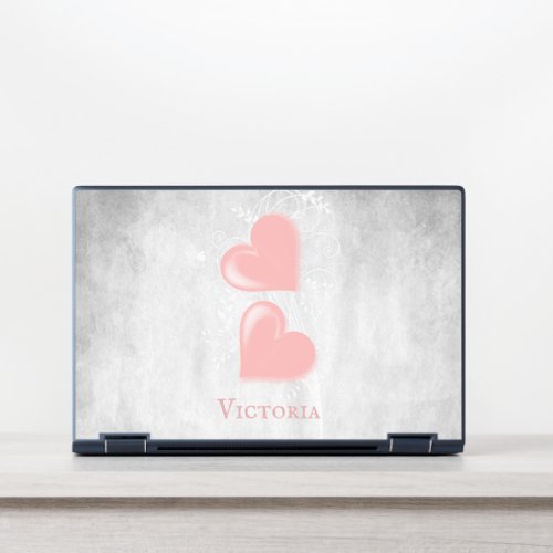 Pink Hearts Personalized HP Laptop Skin