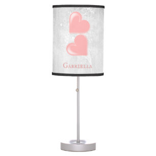 Pink Hearts Personalized Table Lamp