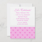 Pink Hearts:Picture:Sweet 16th Birthday Invitation (Back)