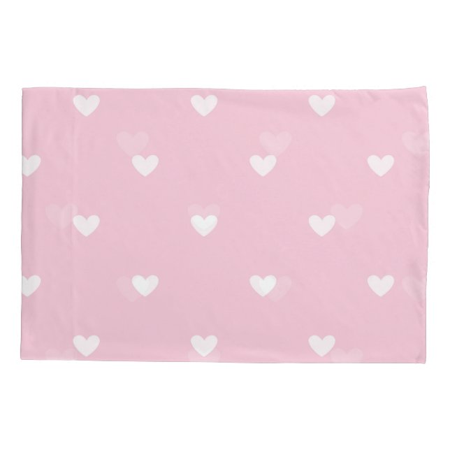 Pink Hearts  Pillow Case (Back)