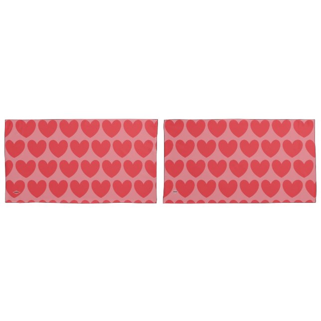 Pink Hearts Pillow HAMbyWG Case (Front-Set)