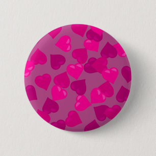 Pink Hearts Pinback Button