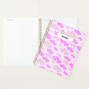 Pink hearts planner