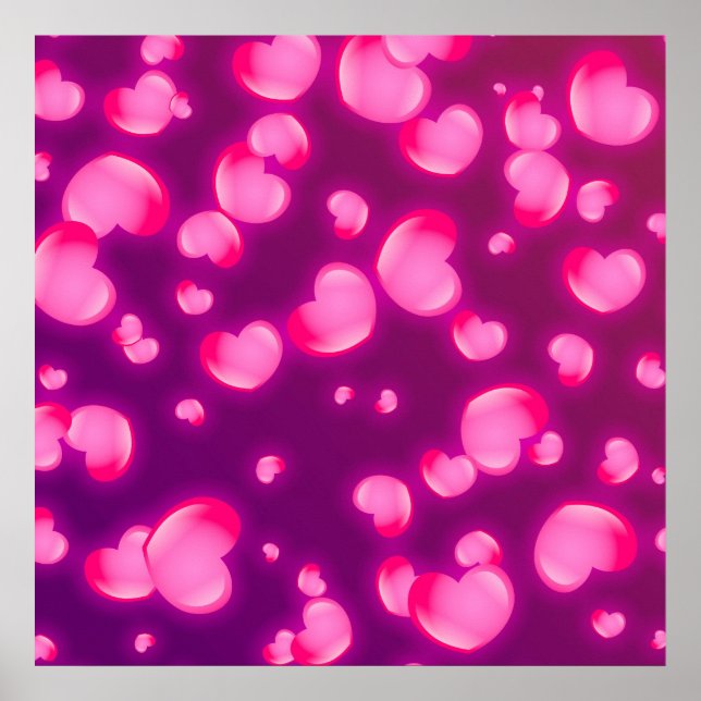 Pink Hearts Poster (Front)