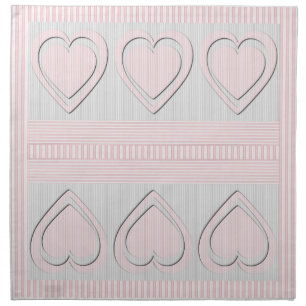 Pink Hearts Retro Pattern Stripes #2 Cloth Napkins