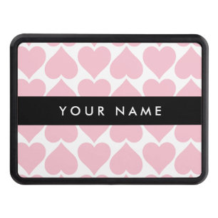 Pink Hearts, Romantic, Your Name, Personalise Hitch Cover