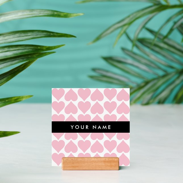 Pink Hearts, Romantic, Your Name, Personalise Holder (Insitu 2 (Back))